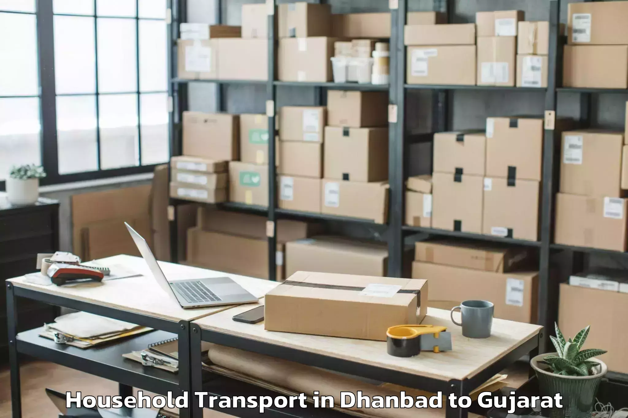 Comprehensive Dhanbad to Saurashtra University Rajkot Household Transport